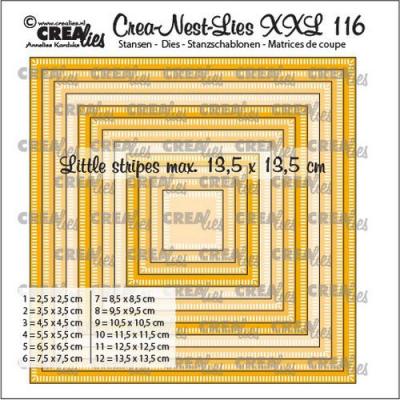 Crealies Crea-Nest-Dies XXL - Quadrate mit Strichen